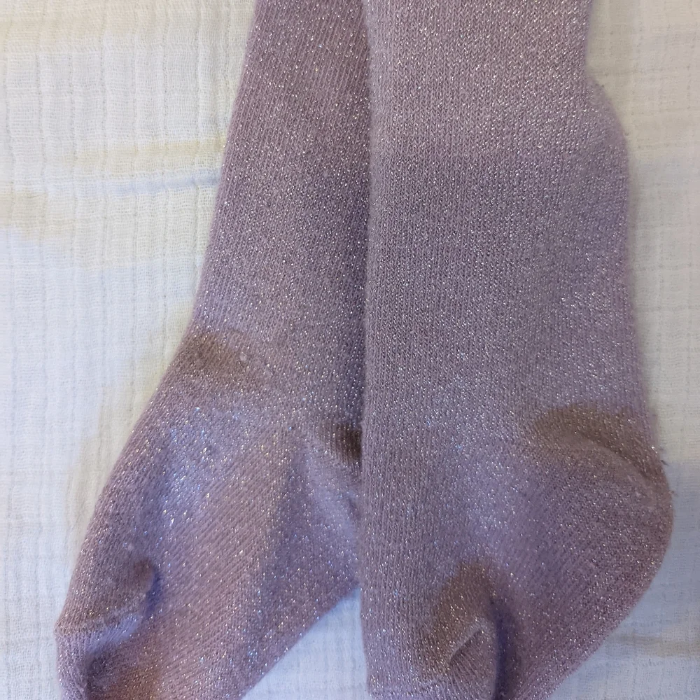 Baby girl stockings bundle size 0-6 months purple, gold, grey hearts, & sparkle